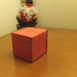 Hand Stitched Christmas Gift Box for Decoration - A Set of 4